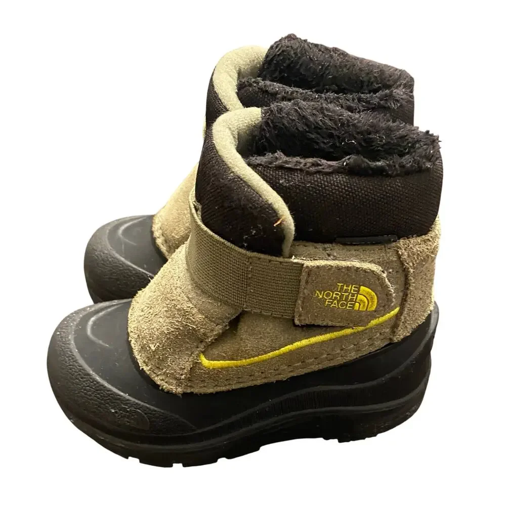 The North Face Heatseeker Toddler Winter Snow Boots Kids Size 8 Brown Waterproof